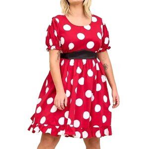 ♥️NWT TORRID DISNEY MINNIE MOUSE PUFF SLEEVE HALLOWEEN COSTUME DRESS - SIZE 2X